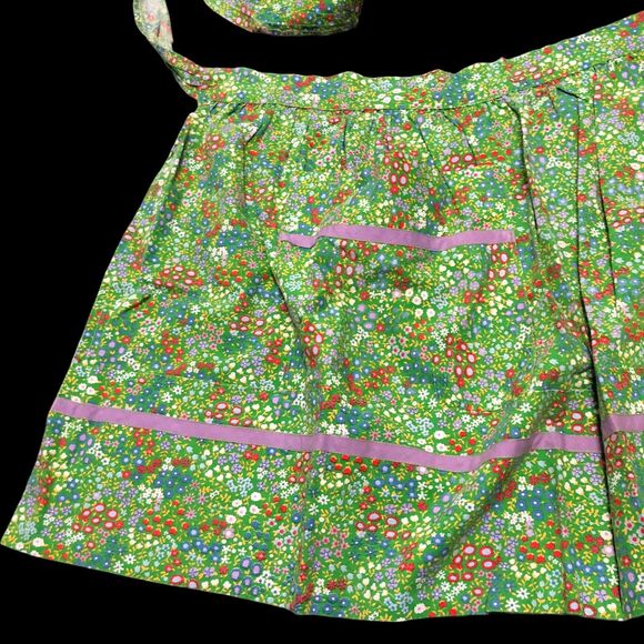 Handmade Waist Apron w/1 front Pocket; Prairie-core; Cottage-core; Peasant Cook - Picture 2 of 6
